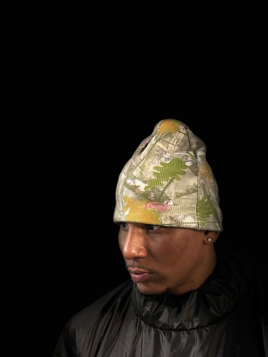 Leaf Camo Rose Logo Beanie